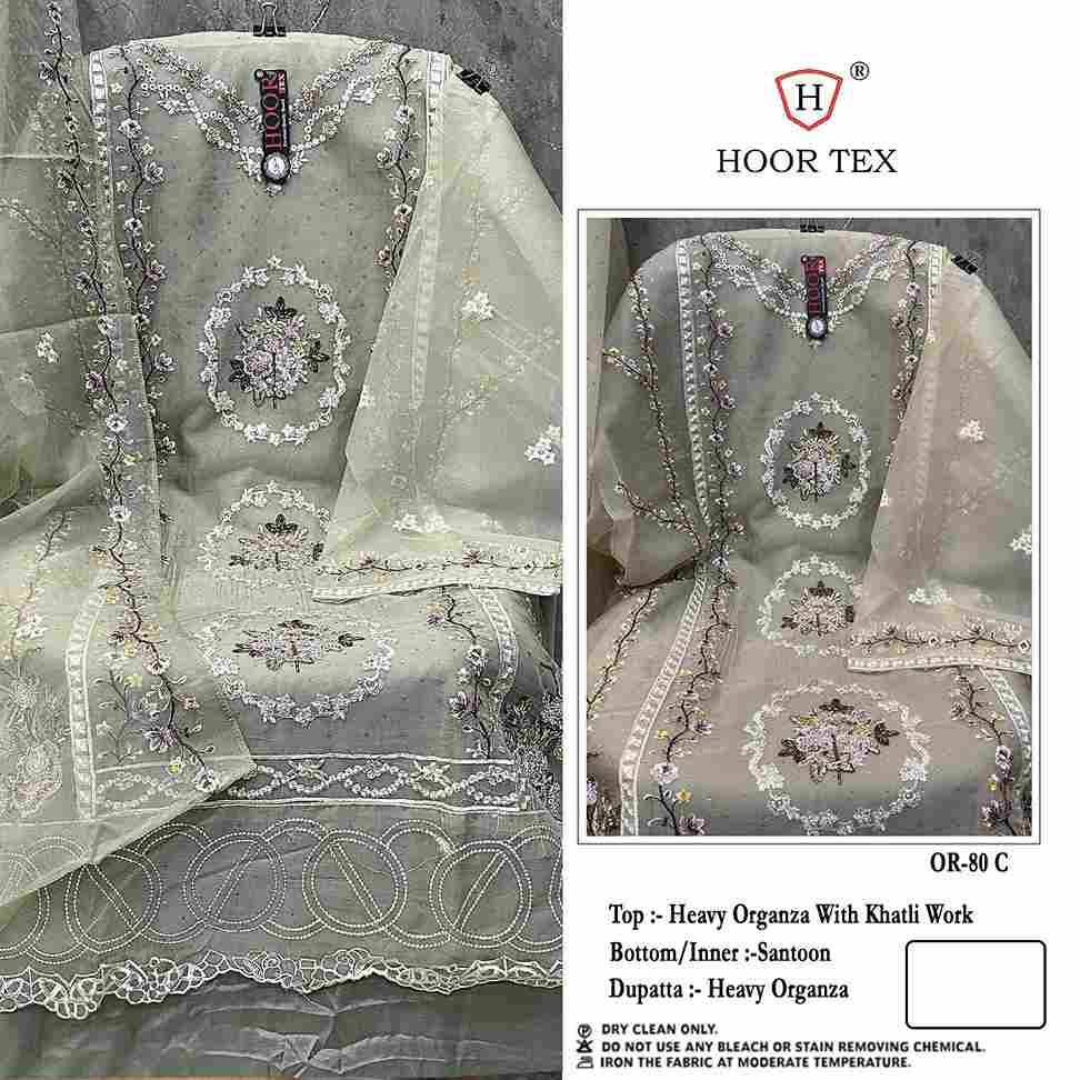 Hoor Tex Hit Design OR-80 Colours By Hoor Tex OR-80-A To OR-80-D Series Beautiful Pakistani Suits Stylish Colorful Fancy Casual Wear & Ethnic Wear Heavy Organza Embroidered Dresses At Wholesale Price
