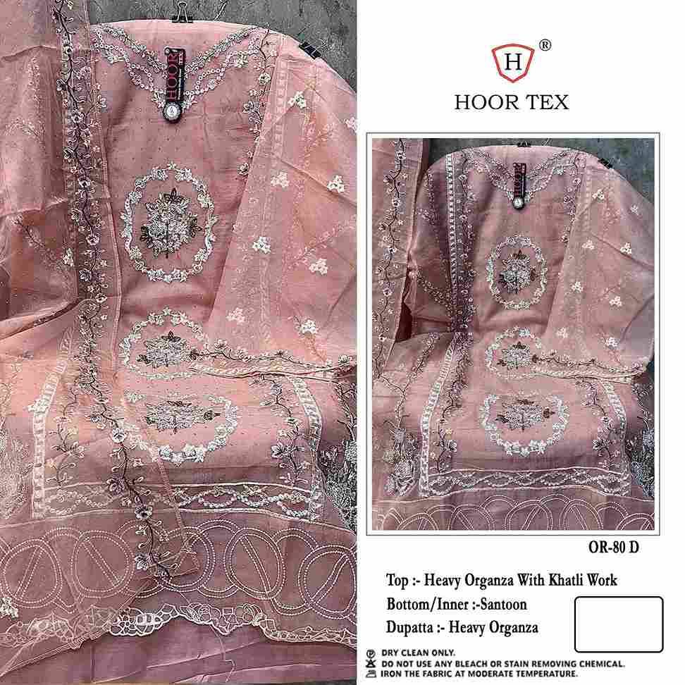 Hoor Tex Hit Design OR-80 Colours By Hoor Tex OR-80-A To OR-80-D Series Beautiful Pakistani Suits Stylish Colorful Fancy Casual Wear & Ethnic Wear Heavy Organza Embroidered Dresses At Wholesale Price