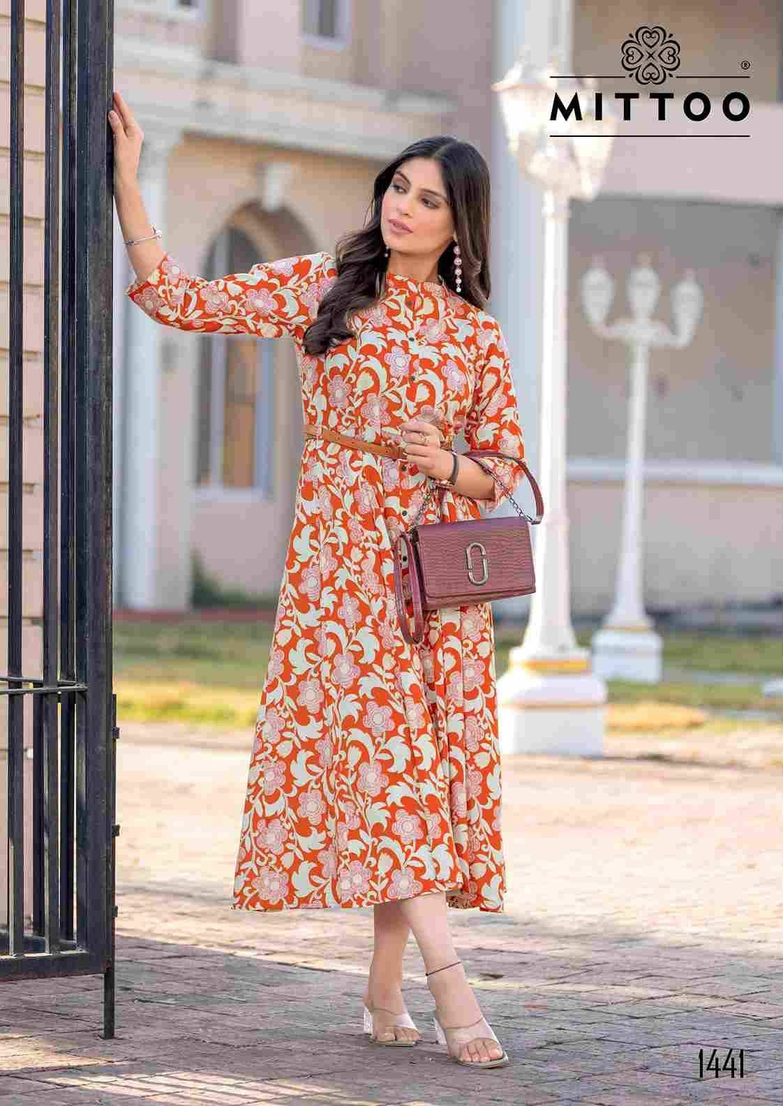 Belt Vol-20 By Mittoo 1437 To 1442 Series Designer Stylish Fancy Colorful Beautiful Party Wear & Ethnic Wear Collection Rayon Print Kurtis At Wholesale Price