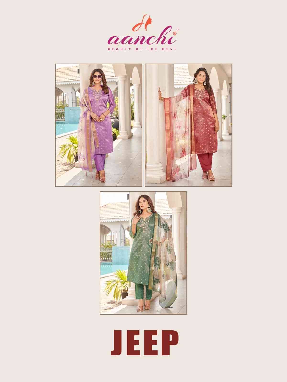 Jeep By Aanchi 1001 To 1003 Series Designer Stylish Fancy Colorful Beautiful Party Wear & Ethnic Wear Collection Pure Jacquard Dresses At Wholesale Price