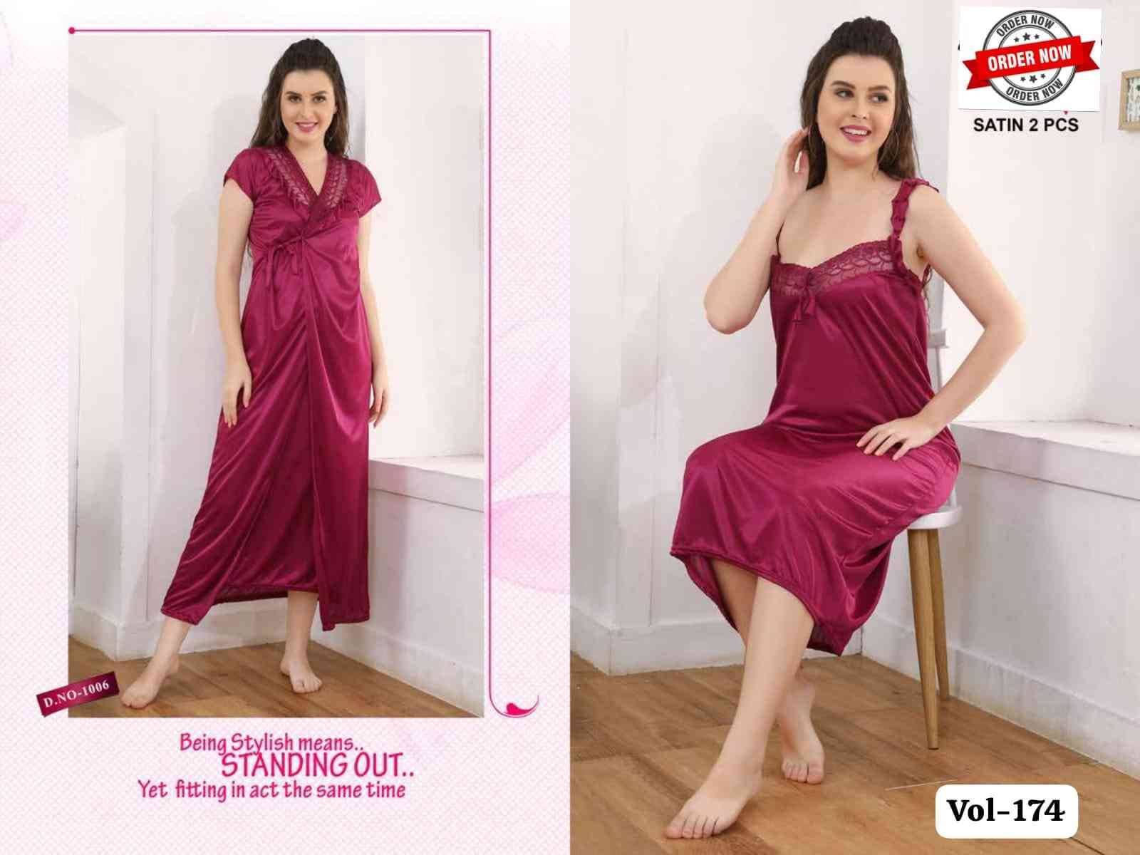 Vol-174 By Kaamiri 174-A To 174-F Series Designer Stylish Fancy Colorful Beautiful Party Wear & Ethnic Wear Collection Satin Night Gown At Wholesale Price