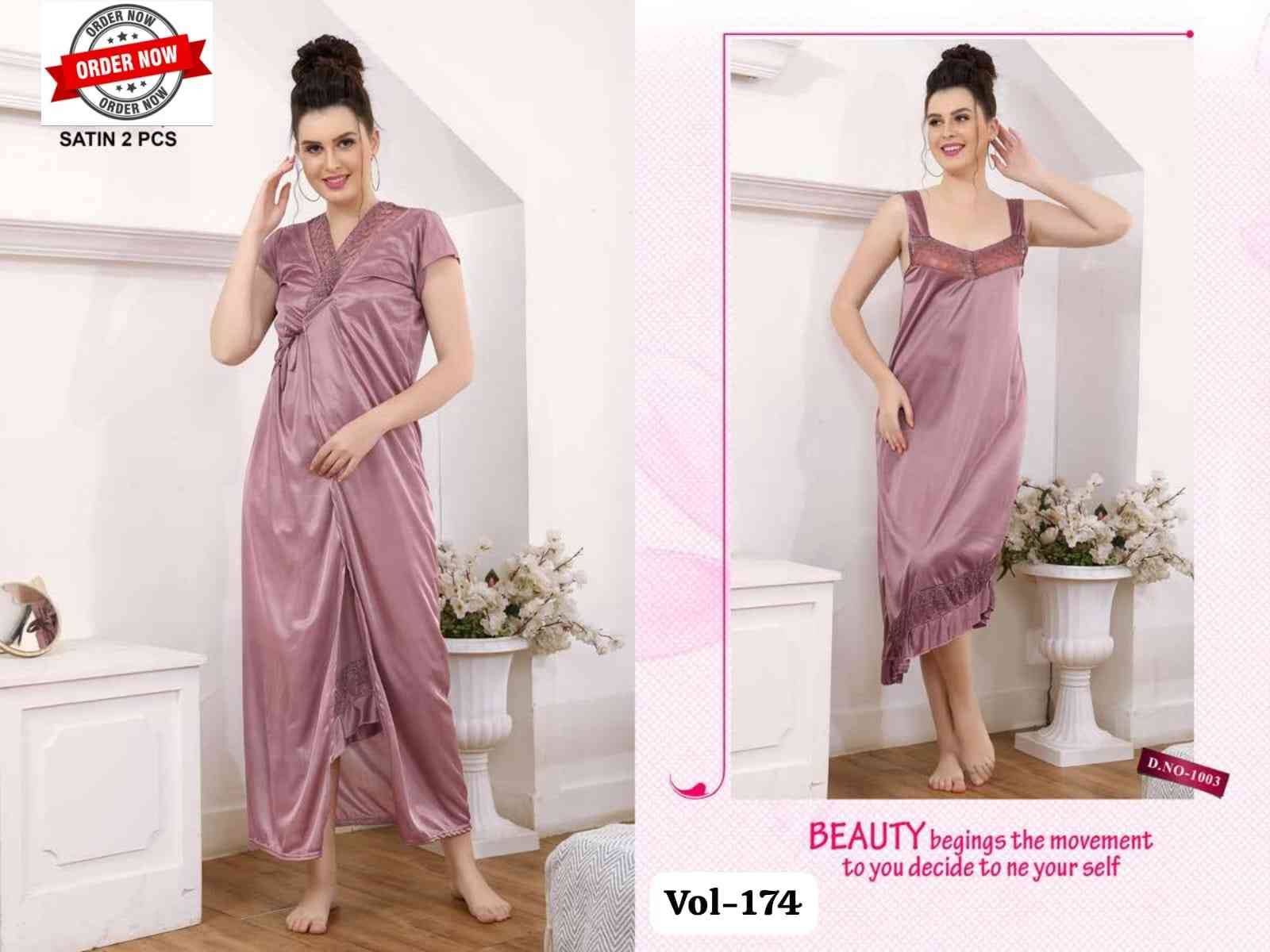 Vol-174 By Kaamiri 174-A To 174-F Series Designer Stylish Fancy Colorful Beautiful Party Wear & Ethnic Wear Collection Satin Night Gown At Wholesale Price