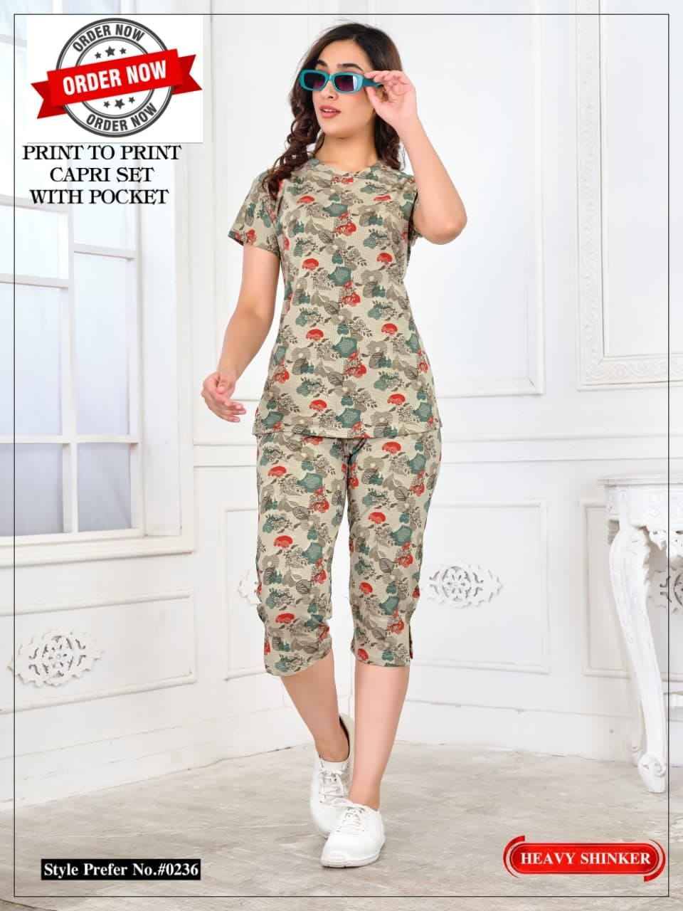 236 By Kaamiri 236-A To 236-F Series Beautiful Stylish Fancy Colorful Casual Wear & Ethnic Wear Hosiery Cotton Night Suits At Wholesale Price