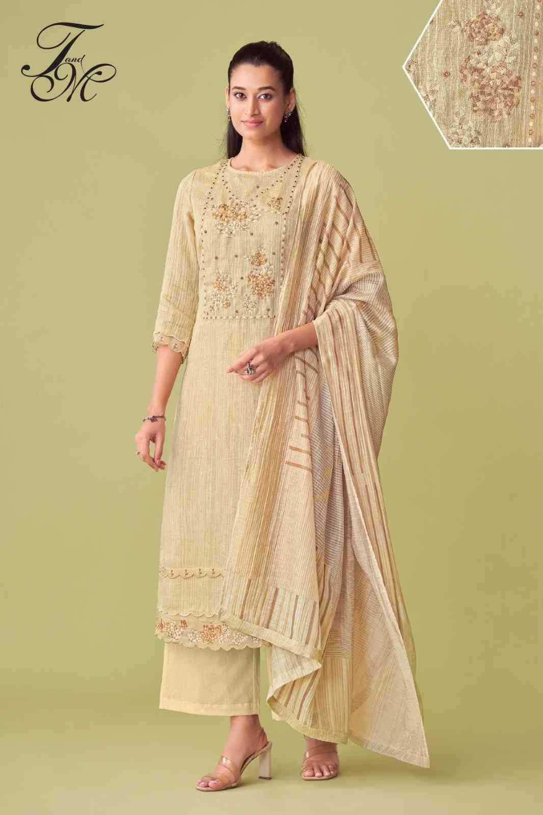 Ahana By T And M Designer Studio Beautiful Festive Suits Colorful Stylish Fancy Casual Wear & Ethnic Wear Pure Linen Dresses At Wholesale Price