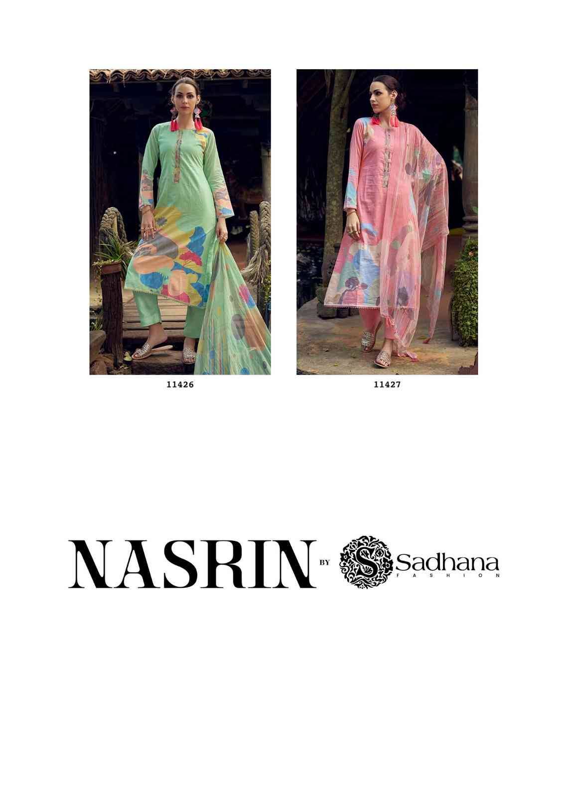 Nasrin By Sadhana Fashion 11422 To 11427 Series Designer Festive Suits Beautiful Fancy Stylish Colorful Party Wear & Occasional Wear Pure Lawn Cotton Print Dresses At Wholesale Price