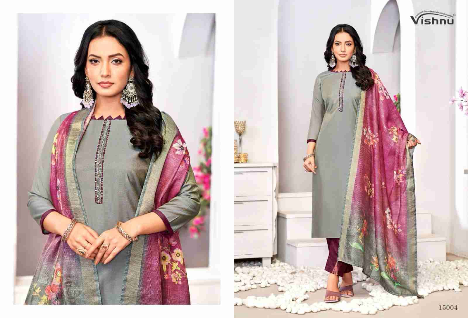 Alizza By Vishnu 15001 To 15012 Series Beautiful Stylish Festive Suits Fancy Colorful Casual Wear & Ethnic Wear & Ready To Wear Roman Shimmer Dresses At Wholesale Price