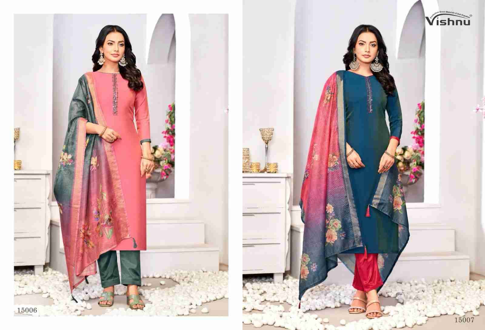 Alizza By Vishnu 15001 To 15012 Series Beautiful Stylish Festive Suits Fancy Colorful Casual Wear & Ethnic Wear & Ready To Wear Roman Shimmer Dresses At Wholesale Price