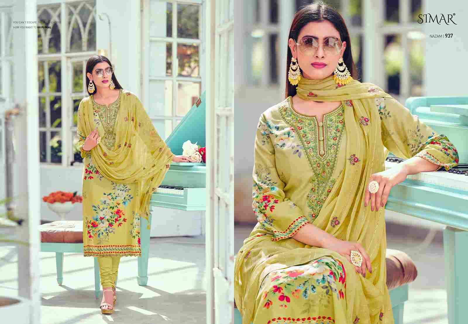 Nazam Vol-2 By Simar 933 To 938 Series Designer Festive Suits Beautiful Stylish Fancy Colorful Party Wear & Occasional Wear Pure Muslin Dresses At Wholesale Price