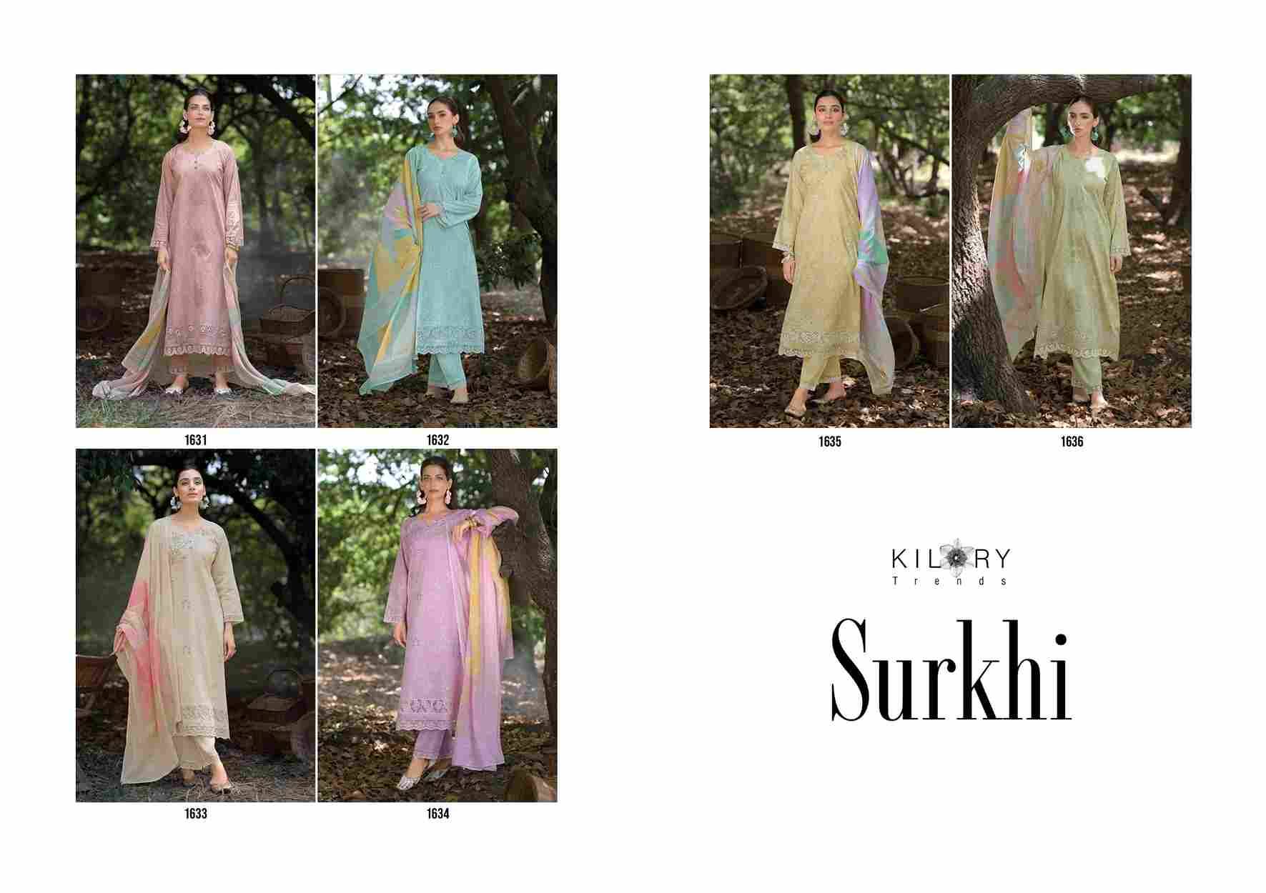 Surkhi By Kilory 1631 To 1636 Series Beautiful Festive Suits Colorful Stylish Fancy Casual Wear & Ethnic Wear Pure Lawn Cotton Dresses At Wholesale Price