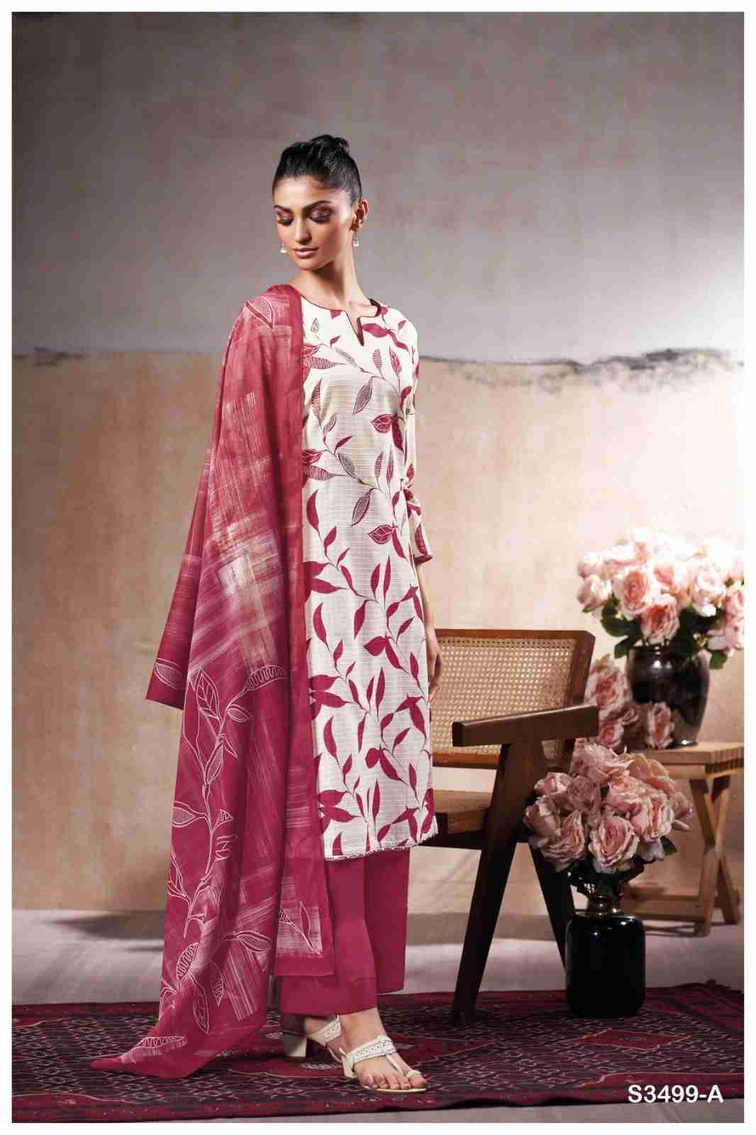 Nataly-3499 By Ganga Fashion 3499-A To 3499-D Series Beautiful Festive Suits Colorful Stylish Fancy Casual Wear & Ethnic Wear Pure Cotton Dresses At Wholesale Price