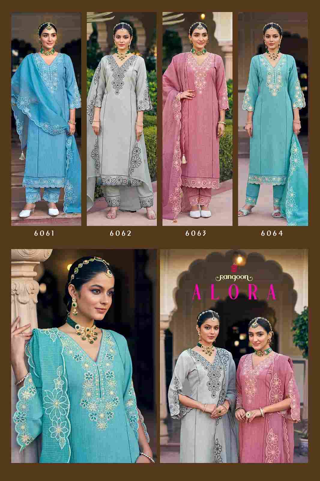 Alora By Rangoon 6061 To 6064 Series Designer Festive Suits Beautiful Stylish Fancy Colorful Party Wear & Occasional Wear Pure Cotton Dresses At Wholesale Price