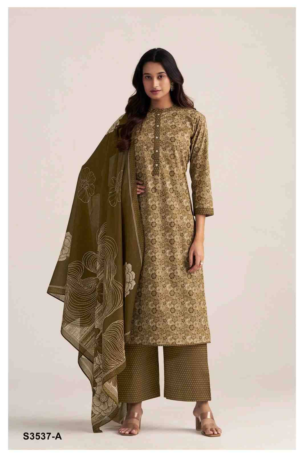 Arlette-3537 By Ganga Fashion 3537-A To 3537-D Series Beautiful Festive Suits Colorful Stylish Fancy Casual Wear & Ethnic Wear Pure Cotton Dresses At Wholesale Price