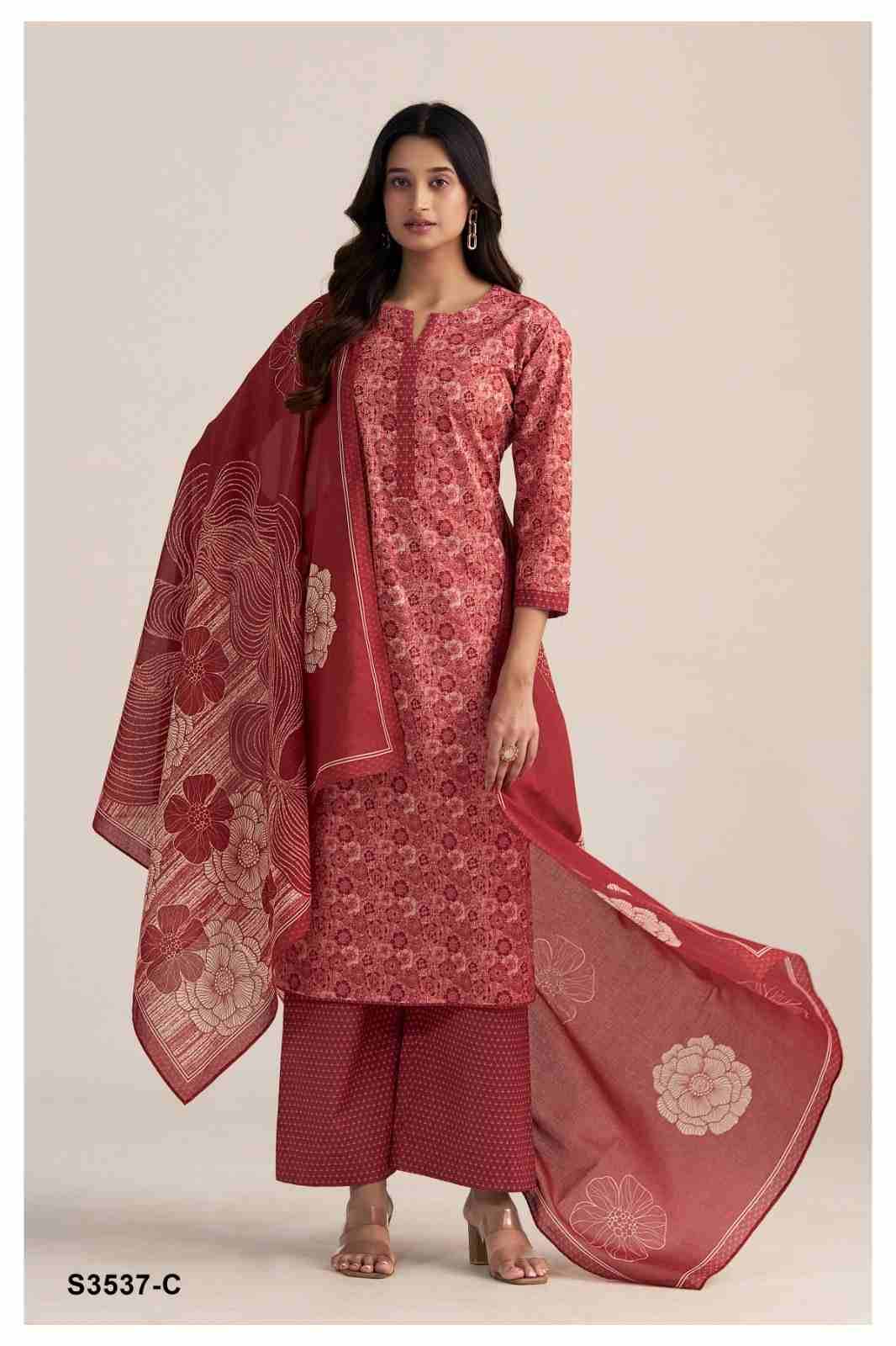 Arlette-3537 By Ganga Fashion 3537-A To 3537-D Series Beautiful Festive Suits Colorful Stylish Fancy Casual Wear & Ethnic Wear Pure Cotton Dresses At Wholesale Price