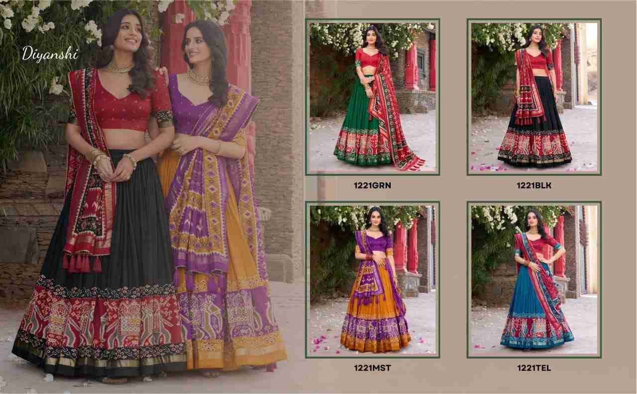 Diyanshi By Fashid Wholesale 1221-A To 1221-D Series Beautiful Colorful Fancy Wedding Collection Occasional Wear & Party Wear Tussar Silk Lehengas At Wholesale Price