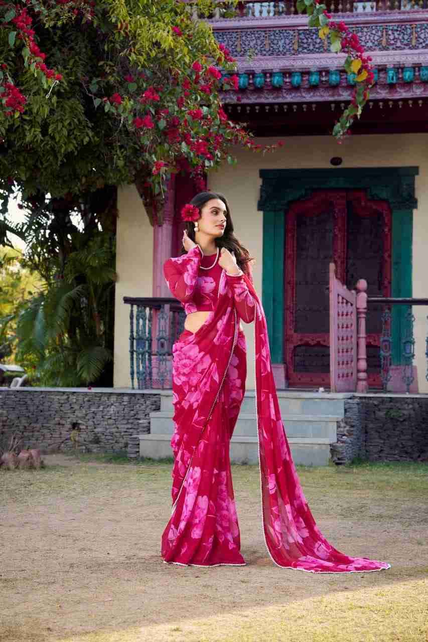 Sandhiya By Fashid Wholesale 7011-A To 7011-C Series Indian Traditional Wear Collection Beautiful Stylish Fancy Colorful Party Wear & Occasional Wear Chiffon Sarees At Wholesale Price