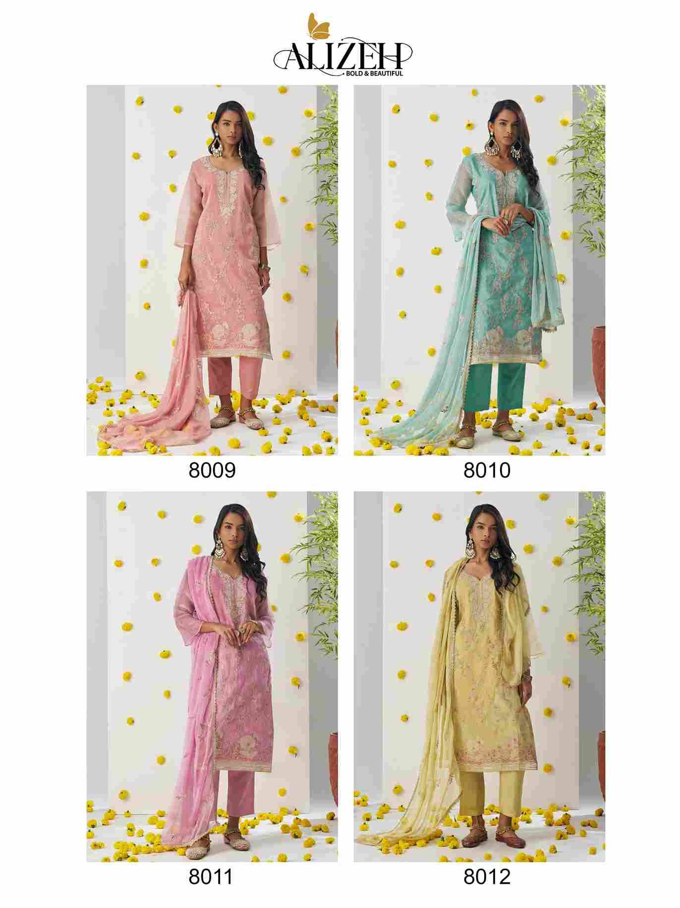 Raag By Alizeh 8009 To 8012 Series Festive Suits Beautiful Fancy Colorful Stylish Party Wear & Occasional Wear Fancy Embroidered Dresses At Wholesale Price