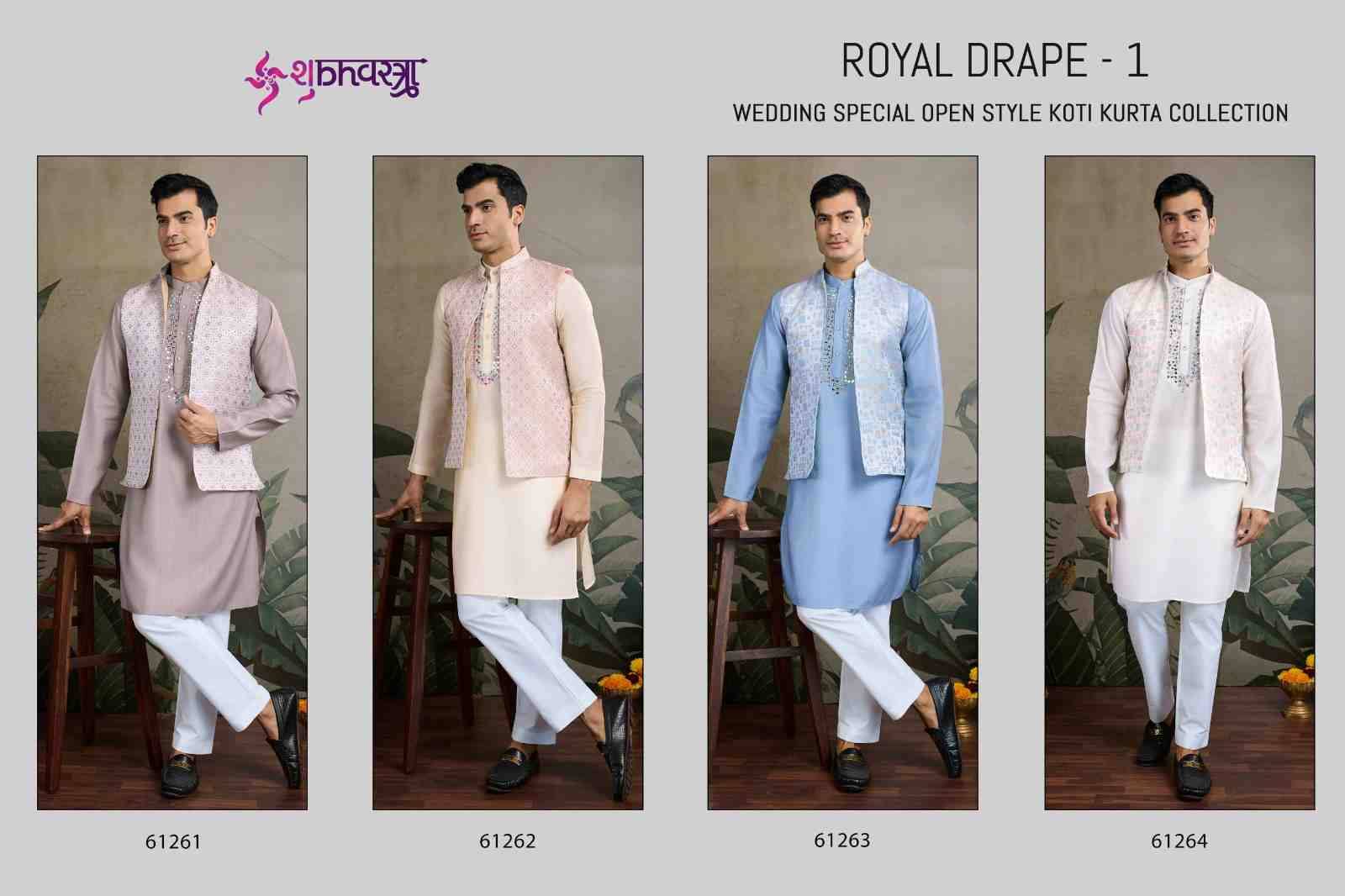 Royal Drape Vol-1 By Shubhvastra 61261 To 61264 Series Beautiful Colorful Stylish Fancy Casual Wear & Ethnic Wear & Ready To Wear Viscose Silk Kurtas At Wholesale Price