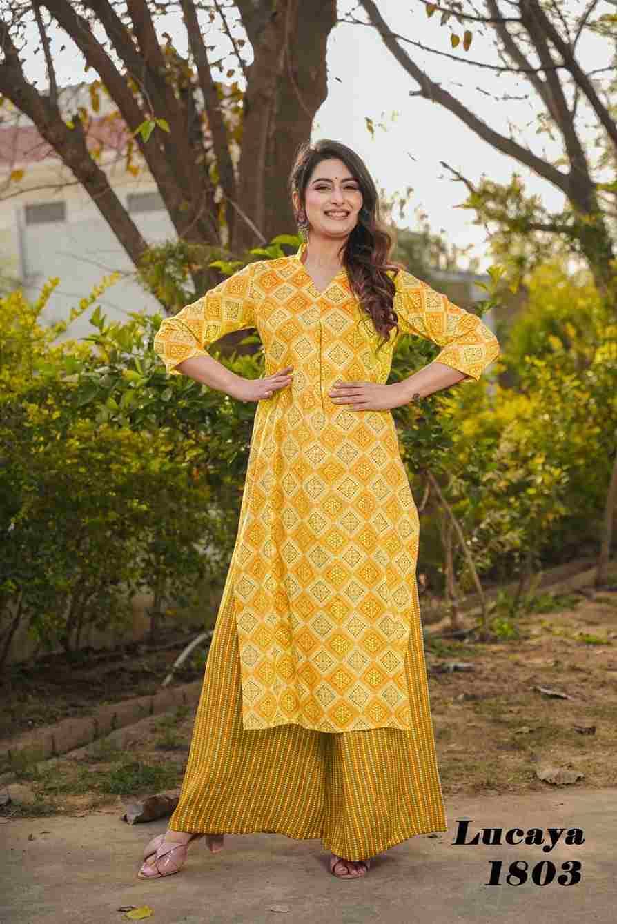Lucaya Vol-18 By Kaamiri 1801 To 1805 Series Designer Stylish Fancy Colorful Beautiful Party Wear & Ethnic Wear Collection Rayon Kurtis With Bottom At Wholesale Price