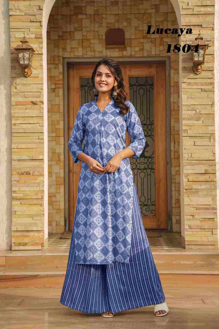 Lucaya Vol-18 By Kaamiri 1801 To 1805 Series Designer Stylish Fancy Colorful Beautiful Party Wear & Ethnic Wear Collection Rayon Kurtis With Bottom At Wholesale Price