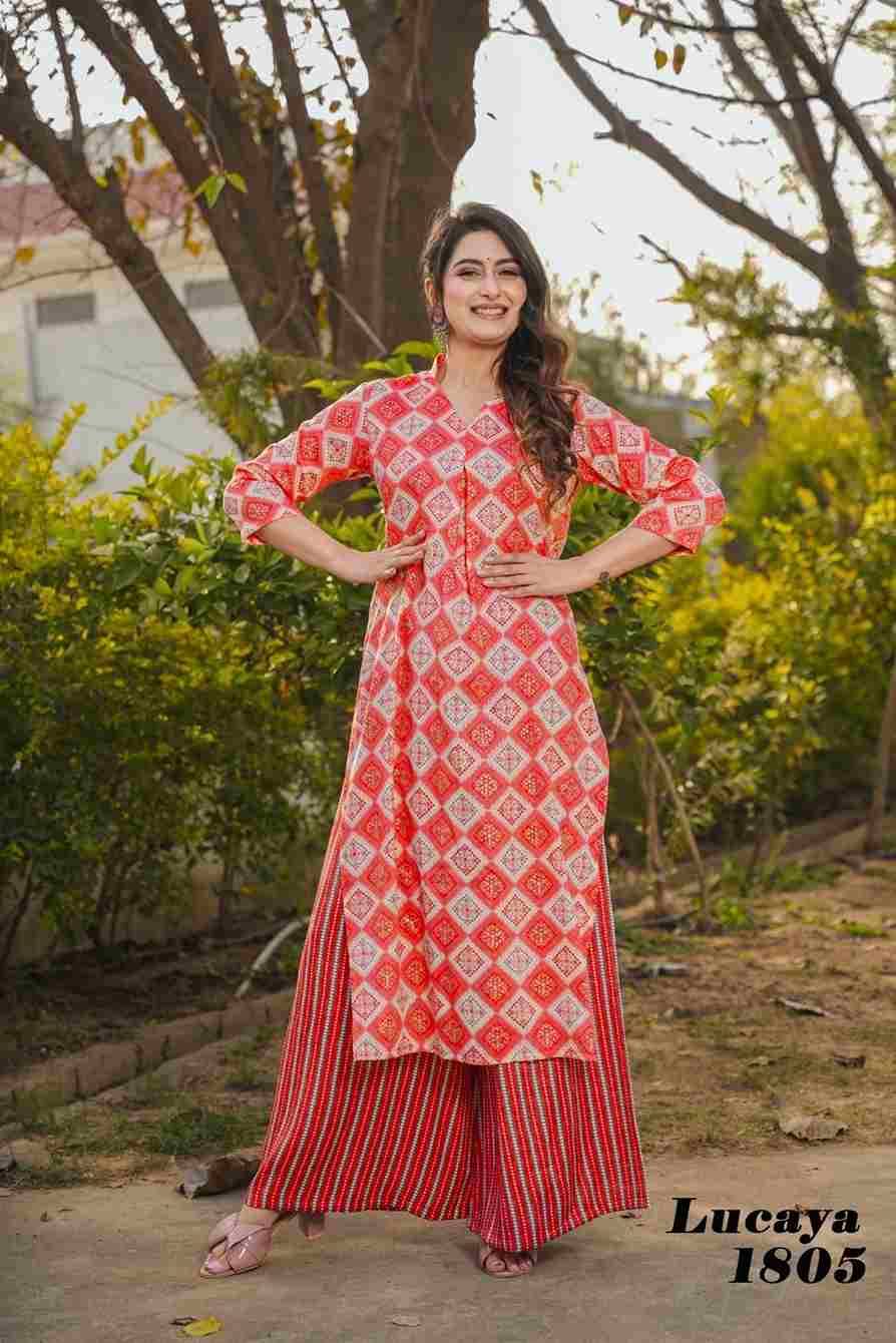 Lucaya Vol-18 By Kaamiri 1801 To 1805 Series Designer Stylish Fancy Colorful Beautiful Party Wear & Ethnic Wear Collection Rayon Kurtis With Bottom At Wholesale Price