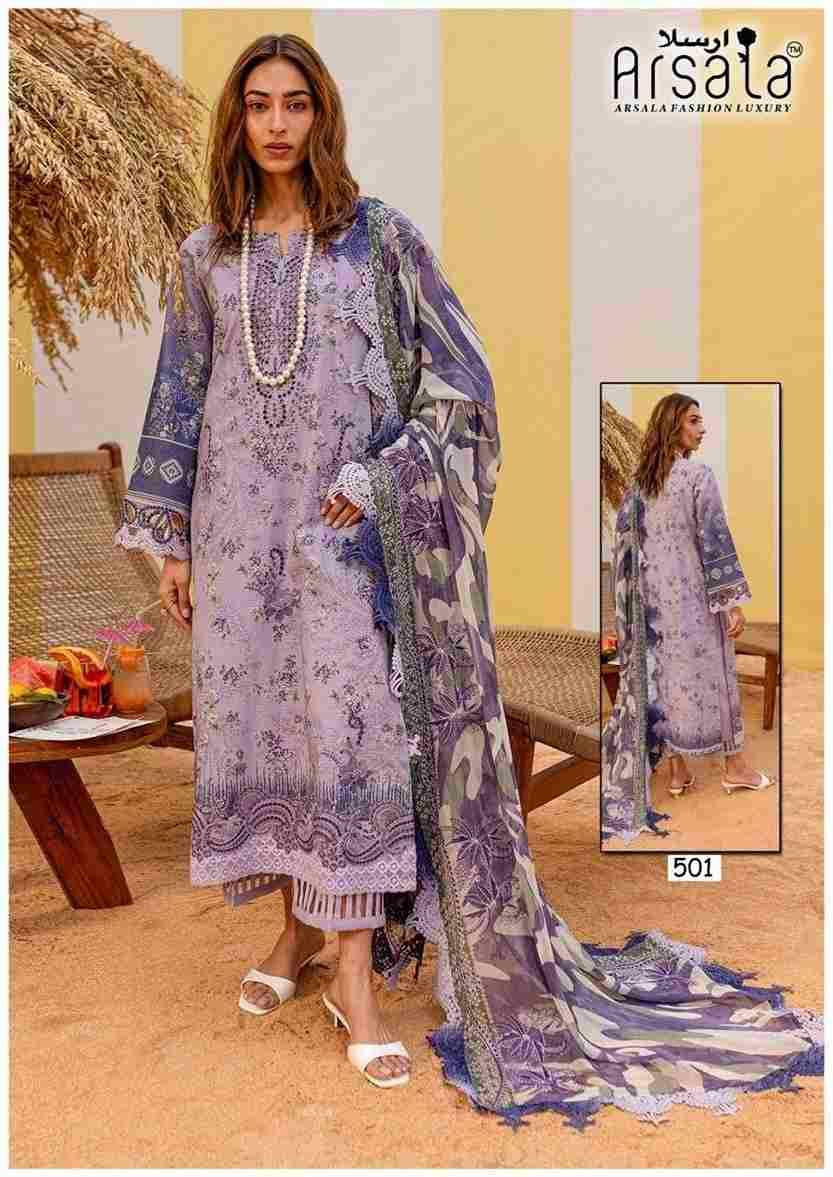 Amira Vol-5 By Arsala 501 To 506 Series Beautiful Festive Suits Stylish Fancy Colorful Casual Wear & Ethnic Wear Pure Cotton Print Dresses At Wholesale Price
