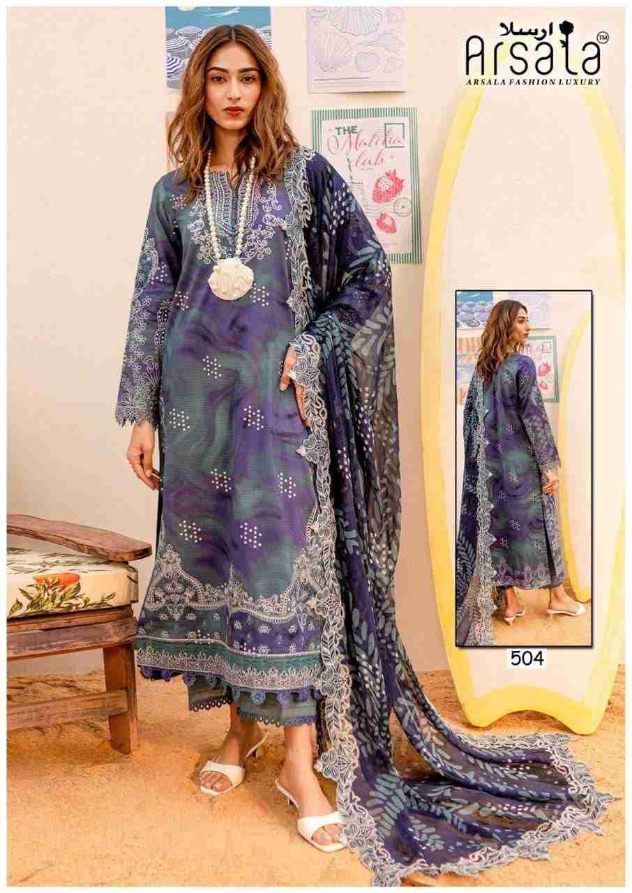 Amira Vol-5 By Arsala 501 To 506 Series Beautiful Festive Suits Stylish Fancy Colorful Casual Wear & Ethnic Wear Pure Cotton Print Dresses At Wholesale Price