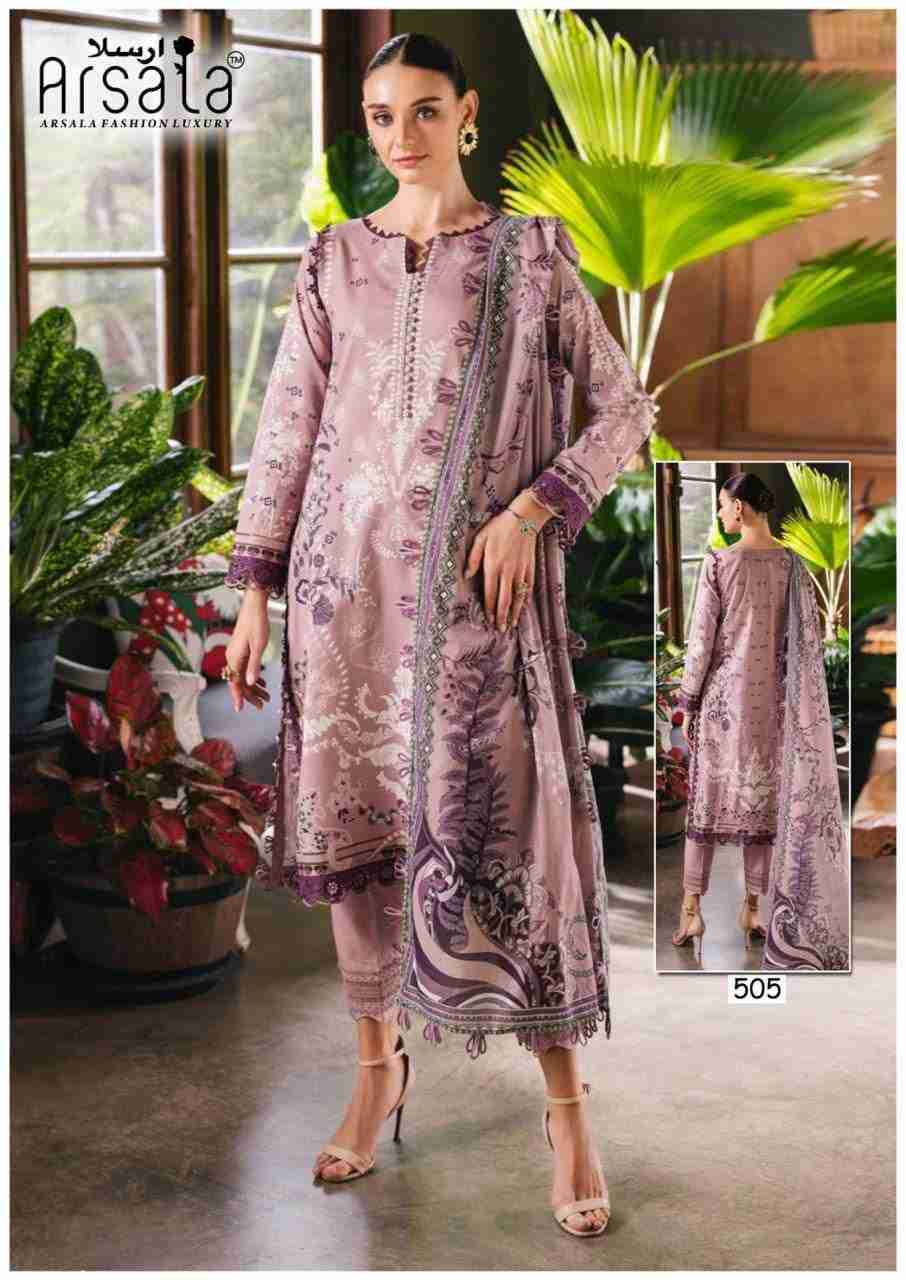 Amira Vol-5 By Arsala 501 To 506 Series Beautiful Festive Suits Stylish Fancy Colorful Casual Wear & Ethnic Wear Pure Cotton Print Dresses At Wholesale Price