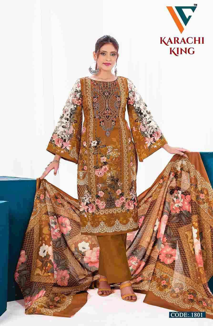 Karachi King Vol-18 By Vandana Creation 1801 To 1808 Series Beautiful Festive Suits Stylish Fancy Colorful Casual Wear & Ethnic Wear Cotton Print Dresses At Wholesale Price