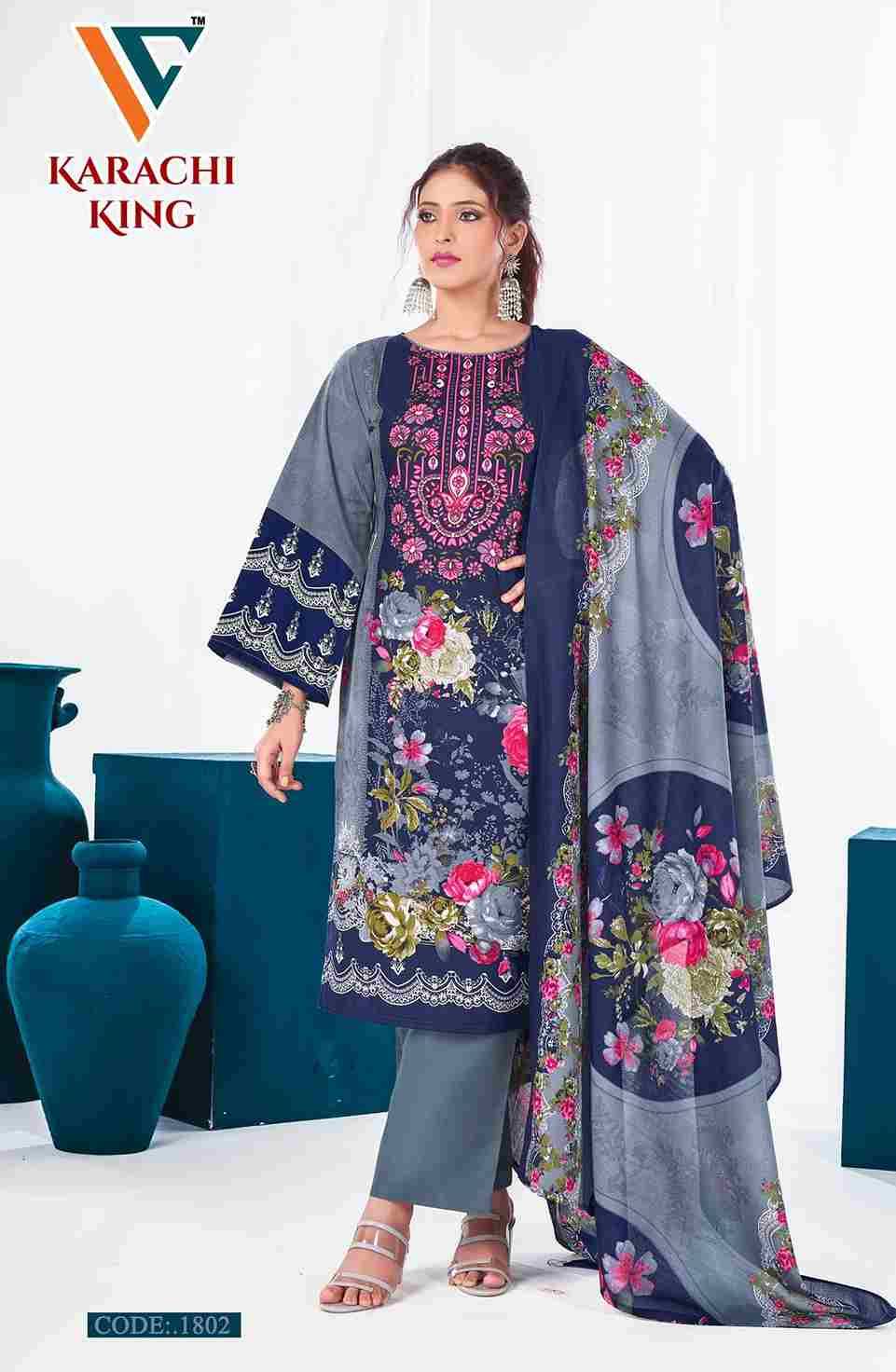 Karachi King Vol-18 By Vandana Creation 1801 To 1808 Series Beautiful Festive Suits Stylish Fancy Colorful Casual Wear & Ethnic Wear Cotton Print Dresses At Wholesale Price