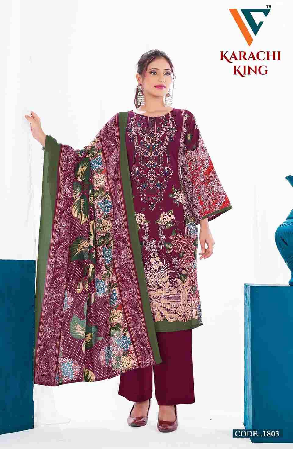 Karachi King Vol-18 By Vandana Creation 1801 To 1808 Series Beautiful Festive Suits Stylish Fancy Colorful Casual Wear & Ethnic Wear Cotton Print Dresses At Wholesale Price