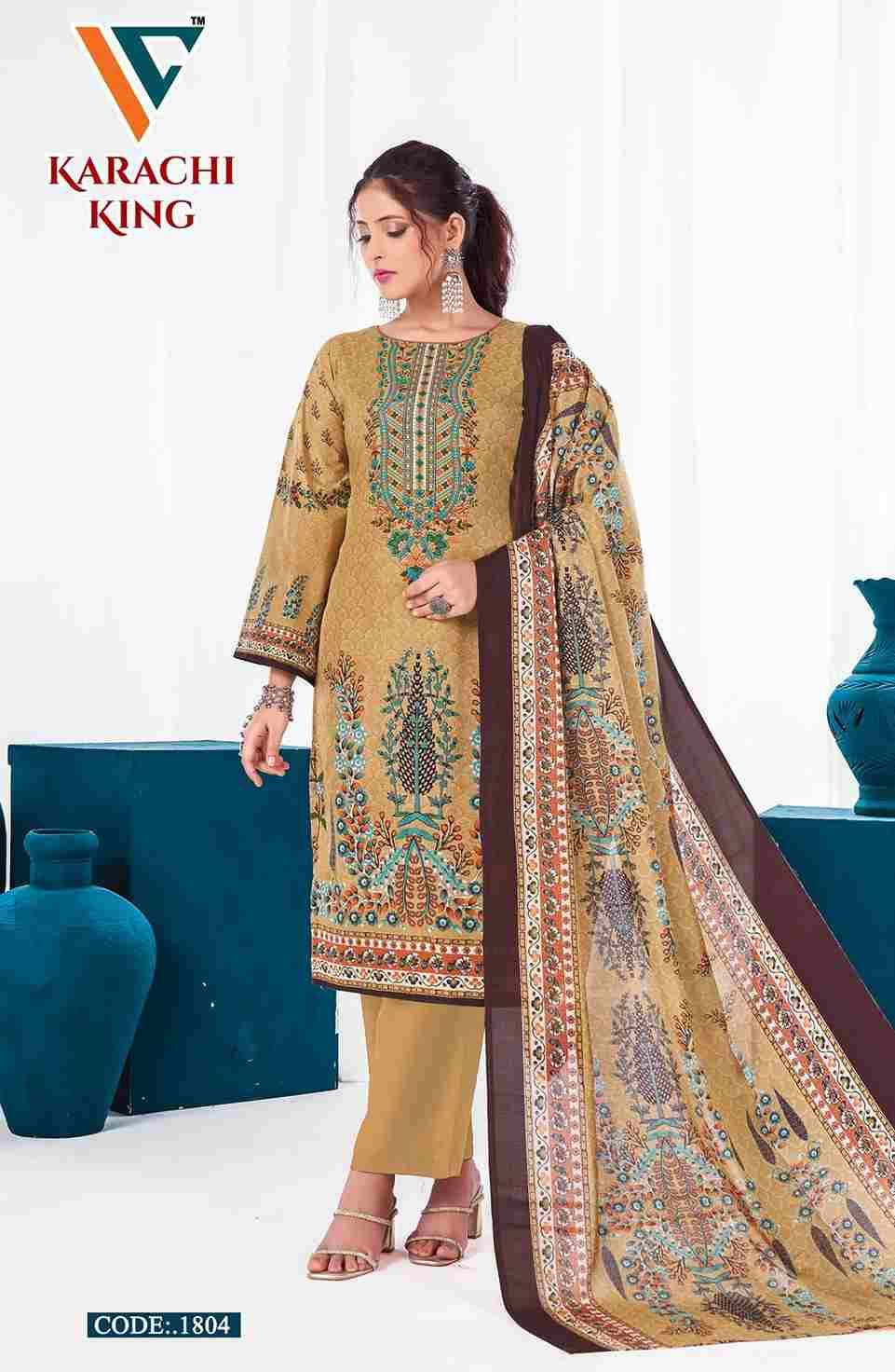 Karachi King Vol-18 By Vandana Creation 1801 To 1808 Series Beautiful Festive Suits Stylish Fancy Colorful Casual Wear & Ethnic Wear Cotton Print Dresses At Wholesale Price