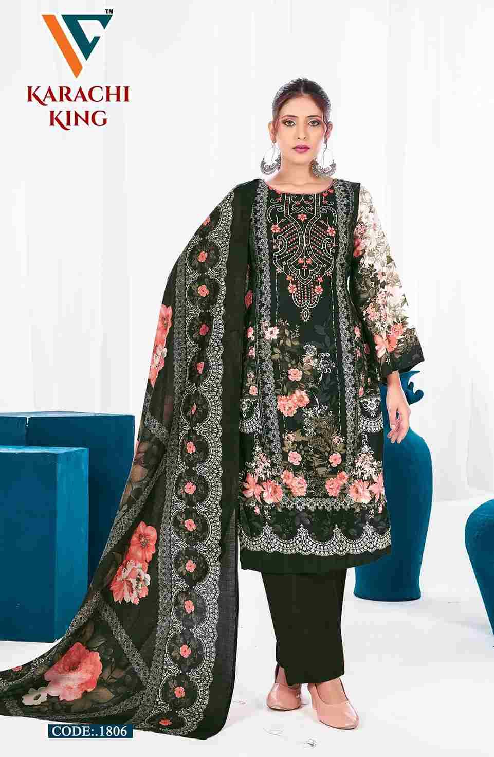 Karachi King Vol-18 By Vandana Creation 1801 To 1808 Series Beautiful Festive Suits Stylish Fancy Colorful Casual Wear & Ethnic Wear Cotton Print Dresses At Wholesale Price