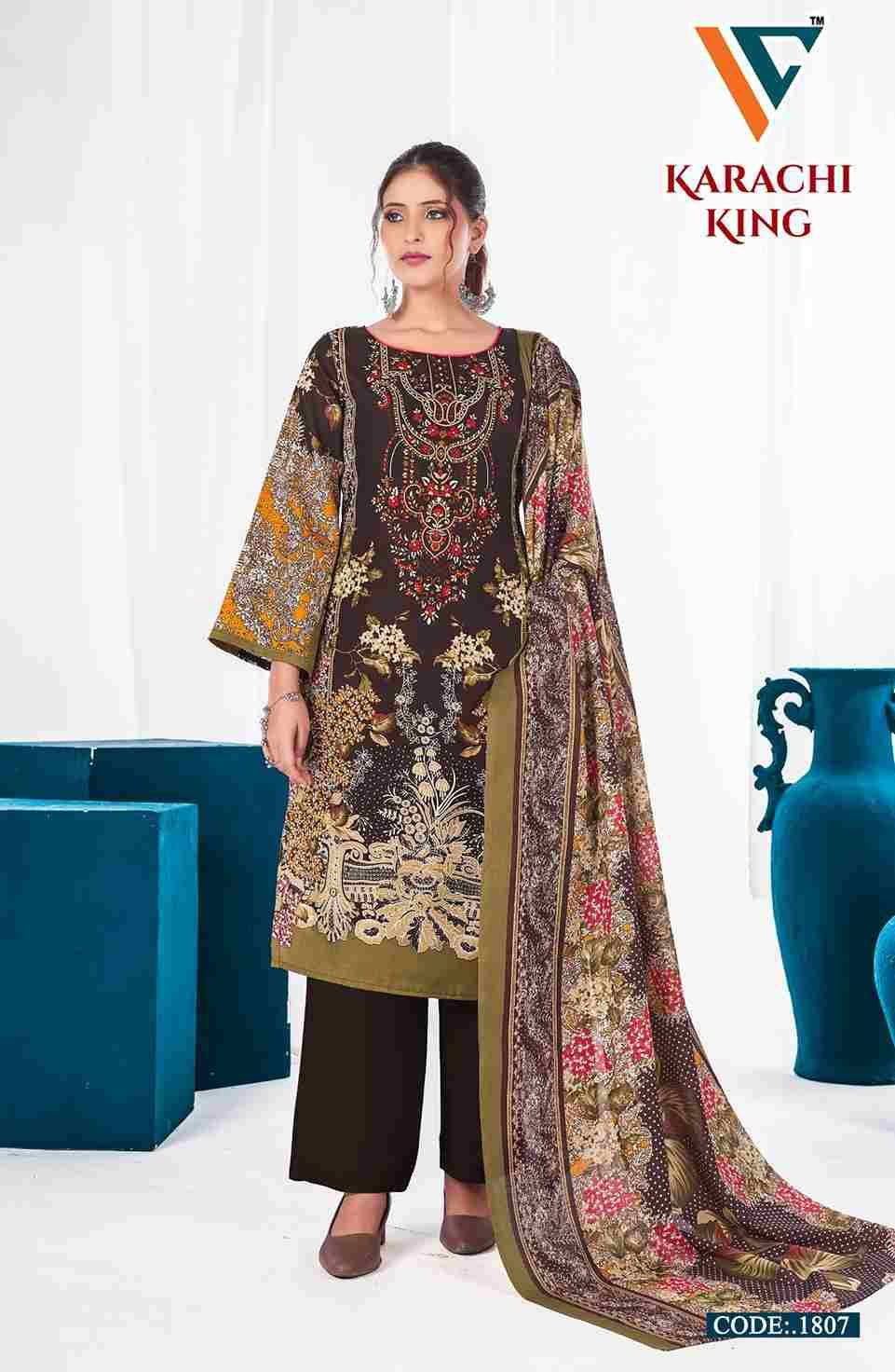 Karachi King Vol-18 By Vandana Creation 1801 To 1808 Series Beautiful Festive Suits Stylish Fancy Colorful Casual Wear & Ethnic Wear Cotton Print Dresses At Wholesale Price