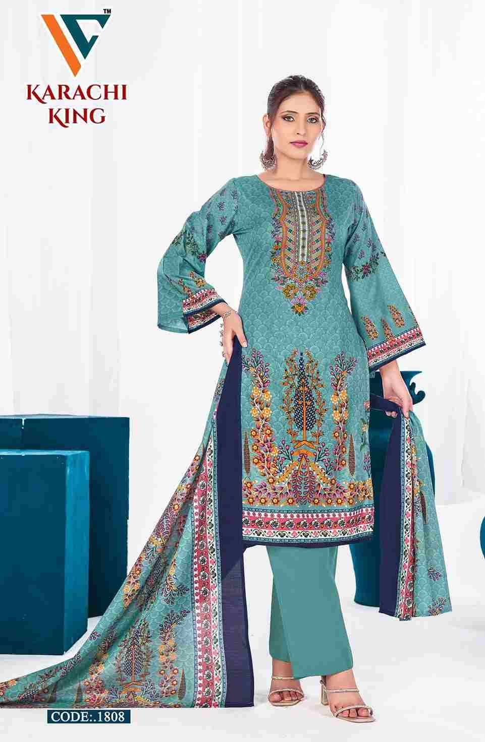 Karachi King Vol-18 By Vandana Creation 1801 To 1808 Series Beautiful Festive Suits Stylish Fancy Colorful Casual Wear & Ethnic Wear Cotton Print Dresses At Wholesale Price