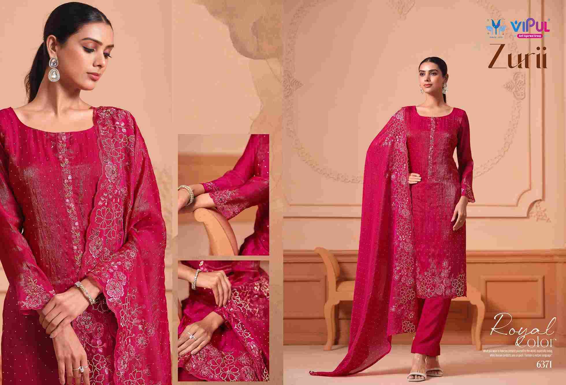 Zurii By Vipul Fashion 6371 To 6376 Series Designer Festive Suits Beautiful Fancy Stylish Colorful Party Wear & Occasional Wear Martini Gold with Embroidered Dresses At Wholesale Price