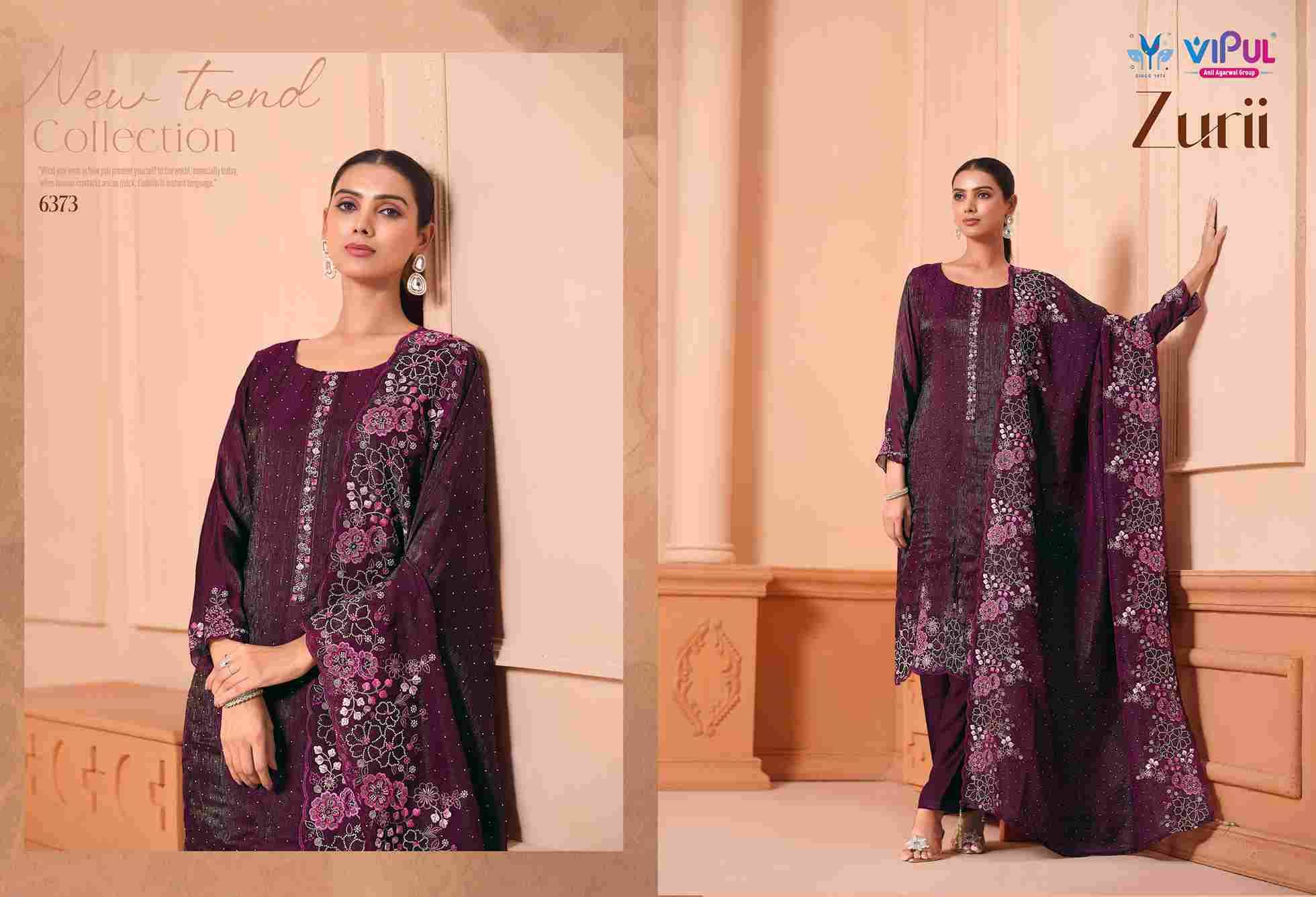 Zurii By Vipul Fashion 6371 To 6376 Series Designer Festive Suits Beautiful Fancy Stylish Colorful Party Wear & Occasional Wear Martini Gold with Embroidered Dresses At Wholesale Price