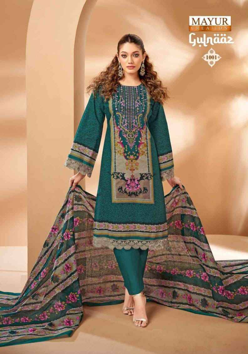Gulnaaz Vol-1 By Mayur Creation 1001 To 1008 Series Beautiful Stylish Festive Suits Fancy Colorful Casual Wear & Ethnic Wear & Ready To Wear Cambric Print Dresses At Wholesale Price