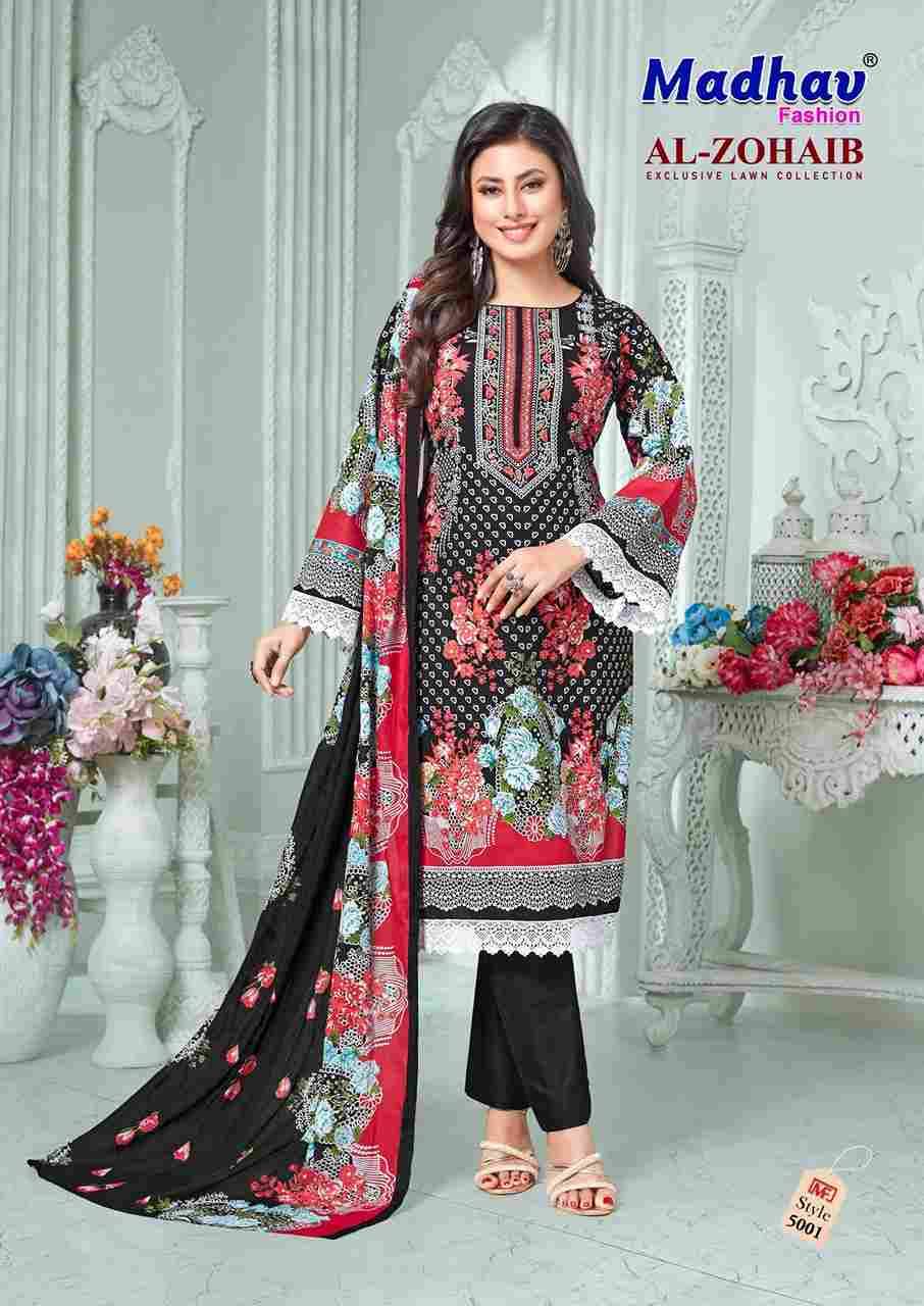Al-Zohaib Vol-5 By Madhav Fashion 5001 To 5006 Series Beautiful Festive Suits Colorful Stylish Fancy Casual Wear & Ethnic Wear Pure Lawn Cotton Embroidered Dresses At Wholesale Price