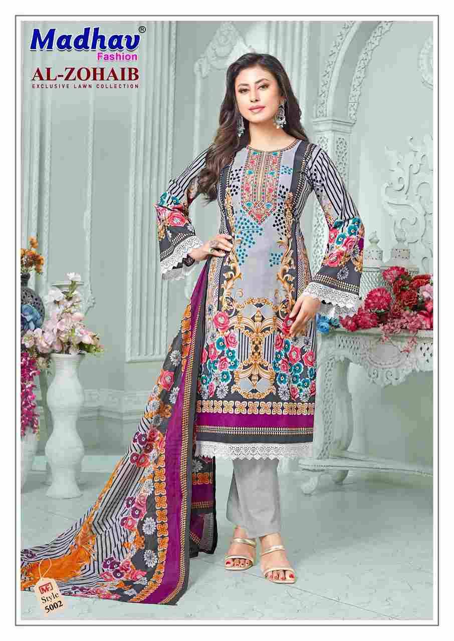 Al-Zohaib Vol-5 By Madhav Fashion 5001 To 5006 Series Beautiful Festive Suits Colorful Stylish Fancy Casual Wear & Ethnic Wear Pure Lawn Cotton Embroidered Dresses At Wholesale Price