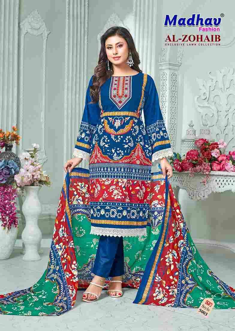 Al-Zohaib Vol-5 By Madhav Fashion 5001 To 5006 Series Beautiful Festive Suits Colorful Stylish Fancy Casual Wear & Ethnic Wear Pure Lawn Cotton Embroidered Dresses At Wholesale Price