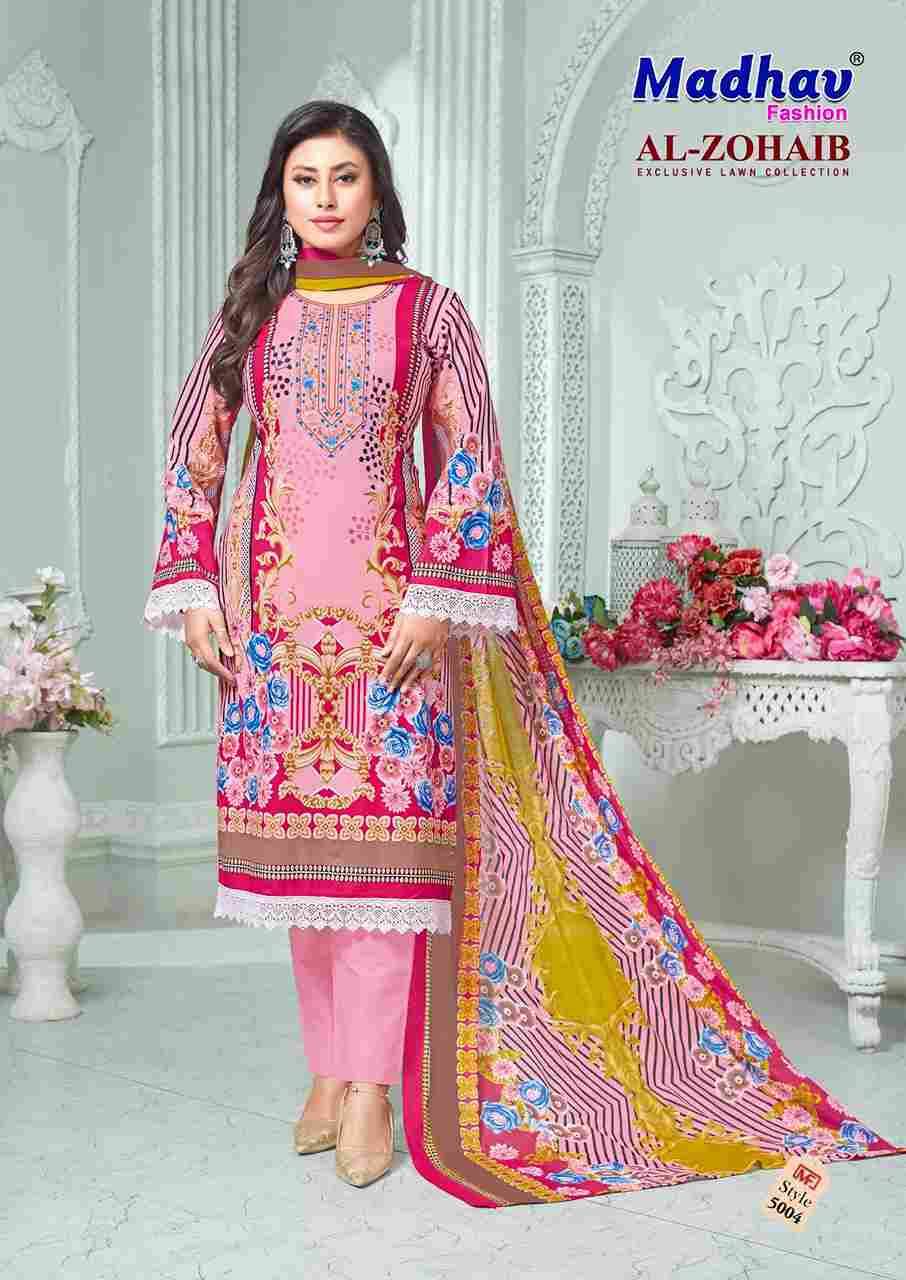 Al-Zohaib Vol-5 By Madhav Fashion 5001 To 5006 Series Beautiful Festive Suits Colorful Stylish Fancy Casual Wear & Ethnic Wear Pure Lawn Cotton Embroidered Dresses At Wholesale Price