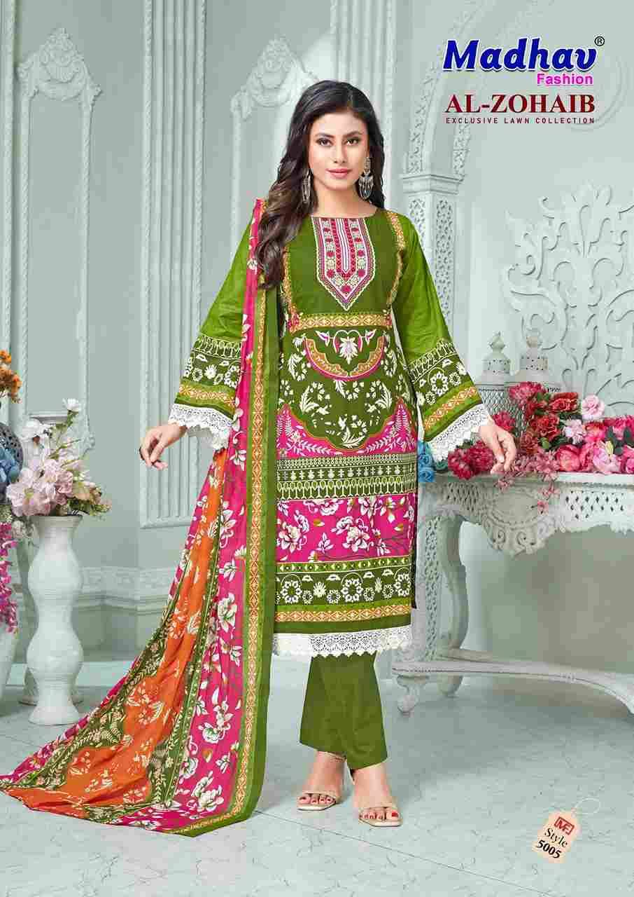 Al-Zohaib Vol-5 By Madhav Fashion 5001 To 5006 Series Beautiful Festive Suits Colorful Stylish Fancy Casual Wear & Ethnic Wear Pure Lawn Cotton Embroidered Dresses At Wholesale Price