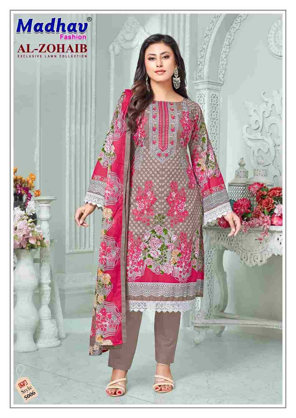 Al-Zohaib Vol-5 By Madhav Fashion 5001 To 5006 Series Beautiful Festive Suits Colorful Stylish Fancy Casual Wear & Ethnic Wear Pure Lawn Cotton Embroidered Dresses At Wholesale Price