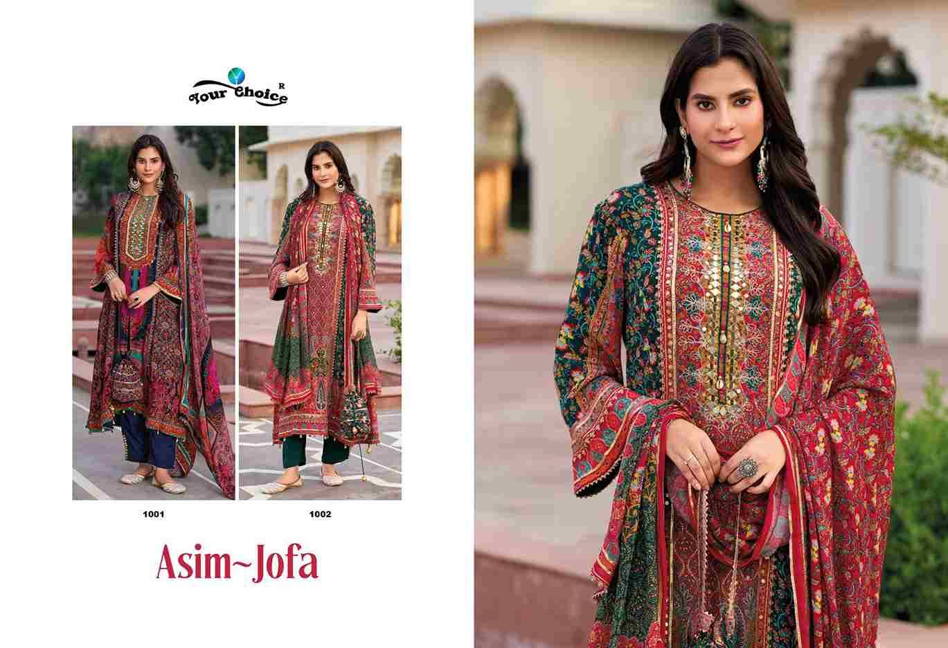 Asim-Jofa By Your Choice 1001 To 1002 Series Designer Festive Suits Collection Beautiful Stylish Fancy Colorful Party Wear & Occasional Wear Chinnon Dresses At Wholesale Price