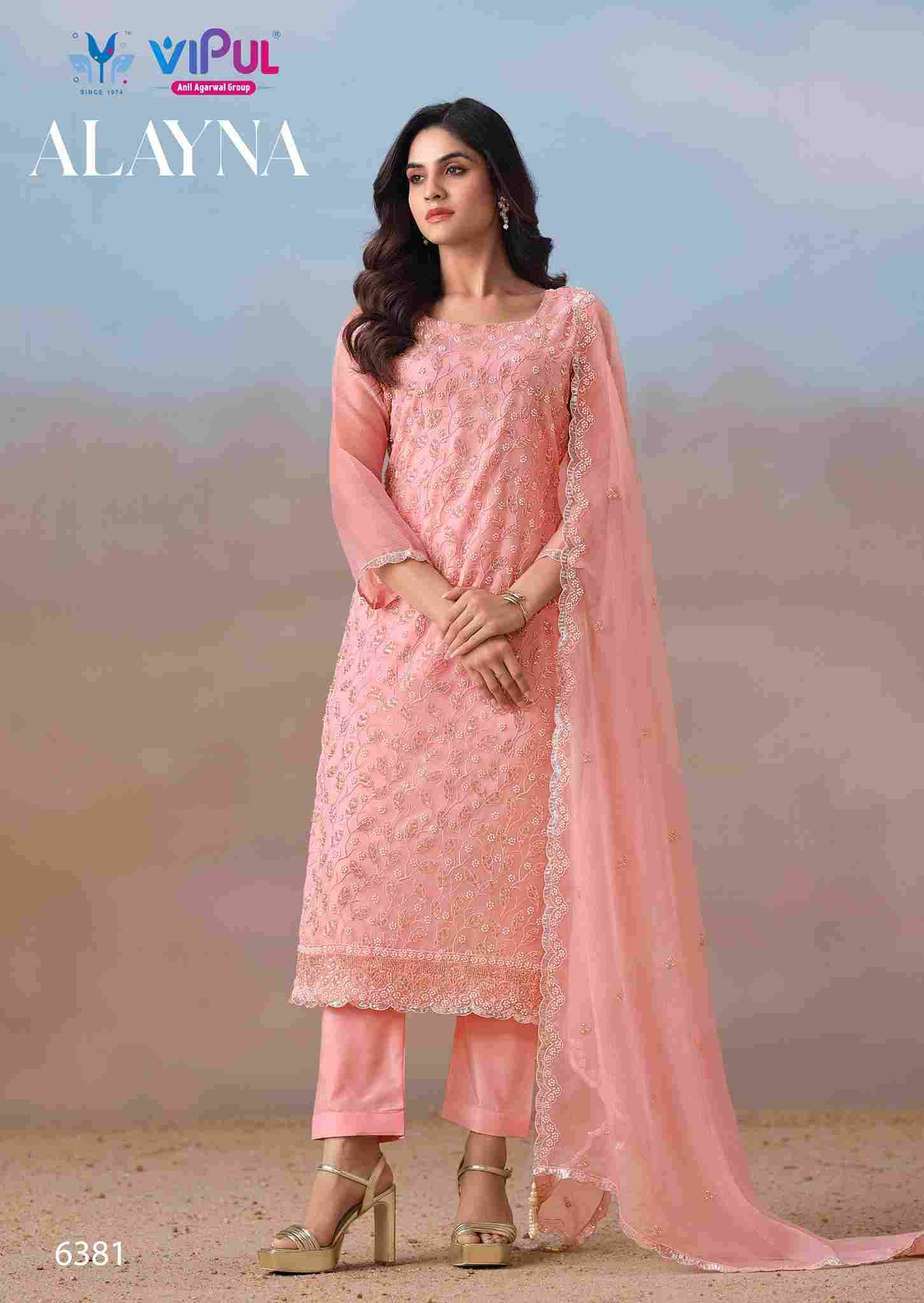 Alayna By Vipul Fashion 6381 To 6386 Series Designer Festive Suits Beautiful Fancy Stylish Colorful Party Wear & Occasional Wear Chiffon Dresses At Wholesale Price