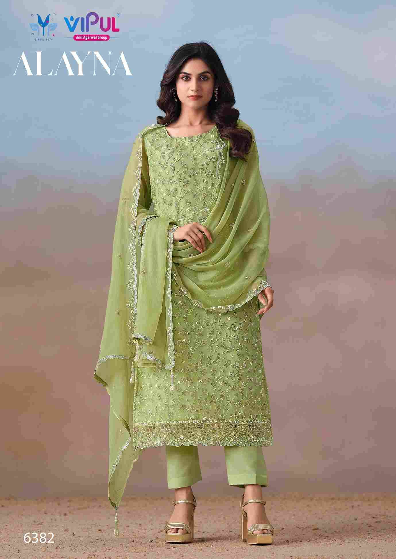 Alayna By Vipul Fashion 6381 To 6386 Series Designer Festive Suits Beautiful Fancy Stylish Colorful Party Wear & Occasional Wear Chiffon Dresses At Wholesale Price