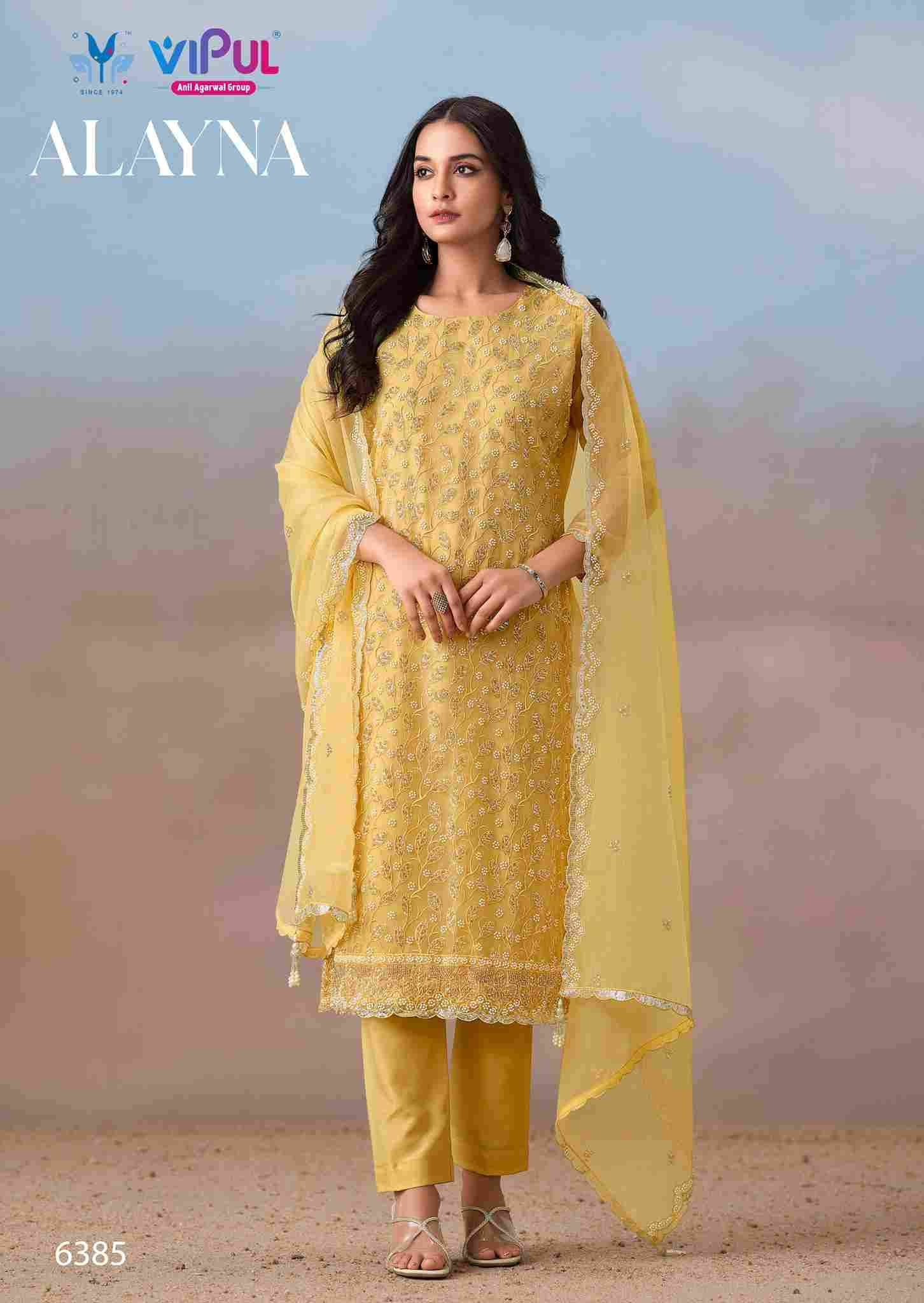 Alayna By Vipul Fashion 6381 To 6386 Series Designer Festive Suits Beautiful Fancy Stylish Colorful Party Wear & Occasional Wear Chiffon Dresses At Wholesale Price