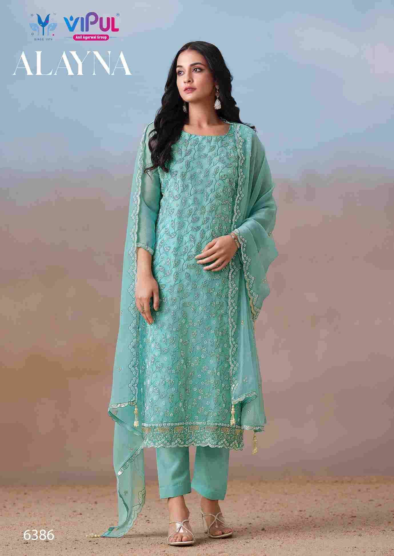 Alayna By Vipul Fashion 6381 To 6386 Series Designer Festive Suits Beautiful Fancy Stylish Colorful Party Wear & Occasional Wear Chiffon Dresses At Wholesale Price