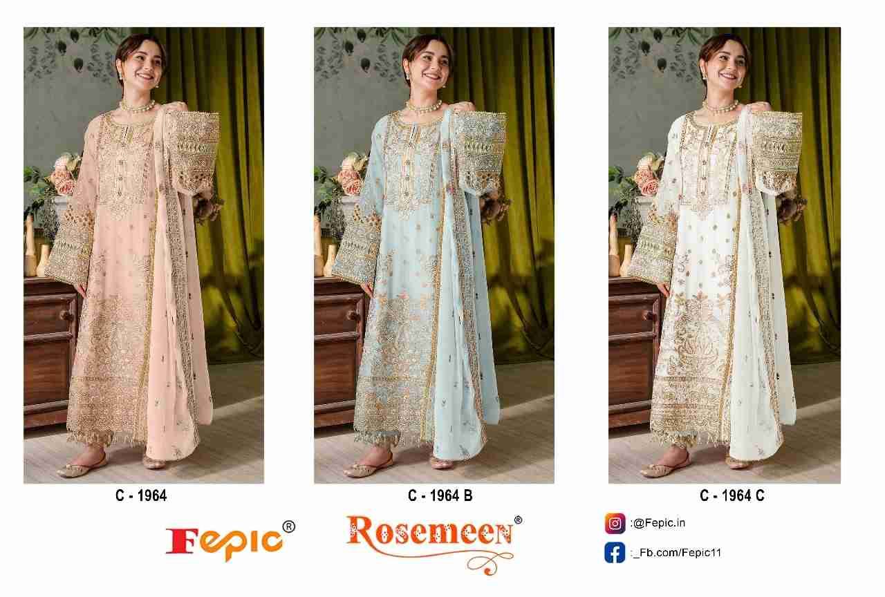 Fepic 1964 Colours By Fepic 1964-A To 1964-C Series Beautiful Pakistani Suits Colorful Stylish Fancy Casual Wear & Ethnic Wear Organza Embroidered Dresses At Wholesale Price