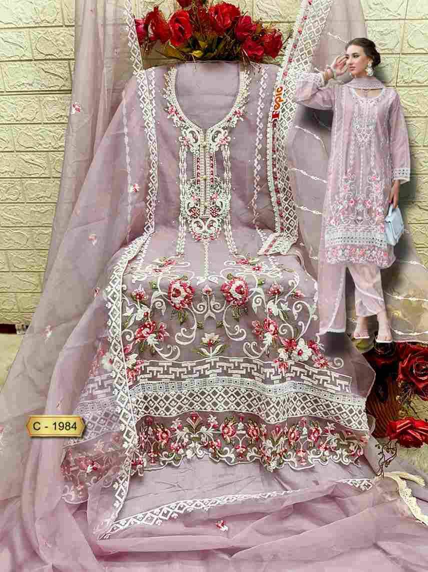 Fepic 1984 Colours By Fepic 1984-A To 1984-C Series Beautiful Pakistani Suits Colorful Stylish Fancy Casual Wear & Ethnic Wear Organza Embroidered Dresses At Wholesale Price